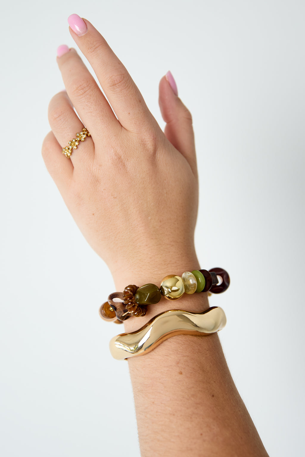Pulseras de cuentas acrílicas de forma irregular, sencillas, de la serie Simple Daily, joyería para mujer