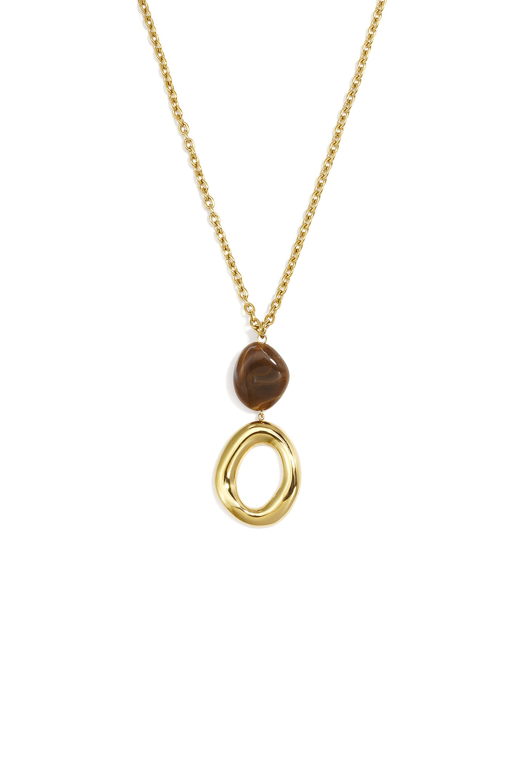 Collares colgantes de acero inoxidable, estilo circular, de la serie Casual Daily Simple, joyería para mujer.