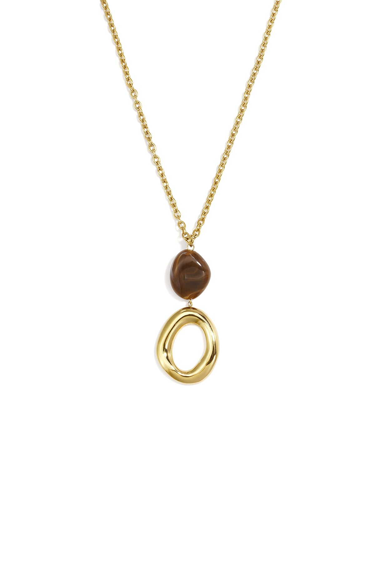 Collares colgantes de acero inoxidable, estilo circular, de la serie Casual Daily Simple, joyería para mujer.
