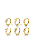 Conjunto de pendientes de acero inoxidable Circle Simple Daily Simple Series Joyería para mujer