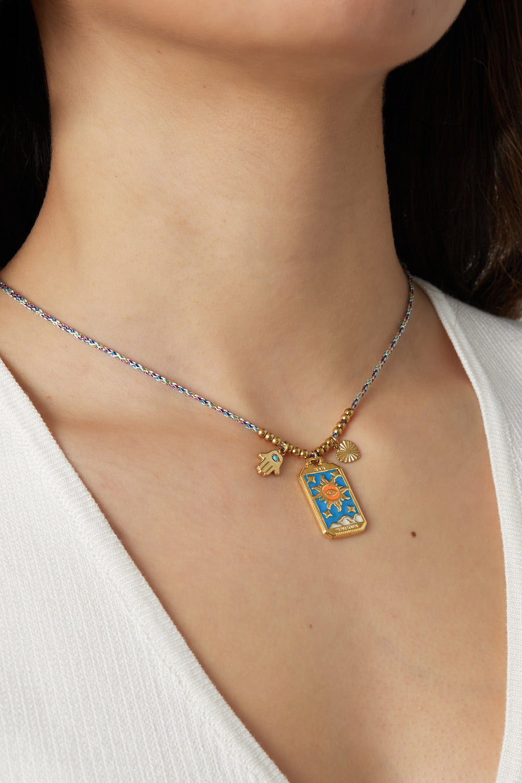 Elegant Blue Braided Necklace for Spring/Summer