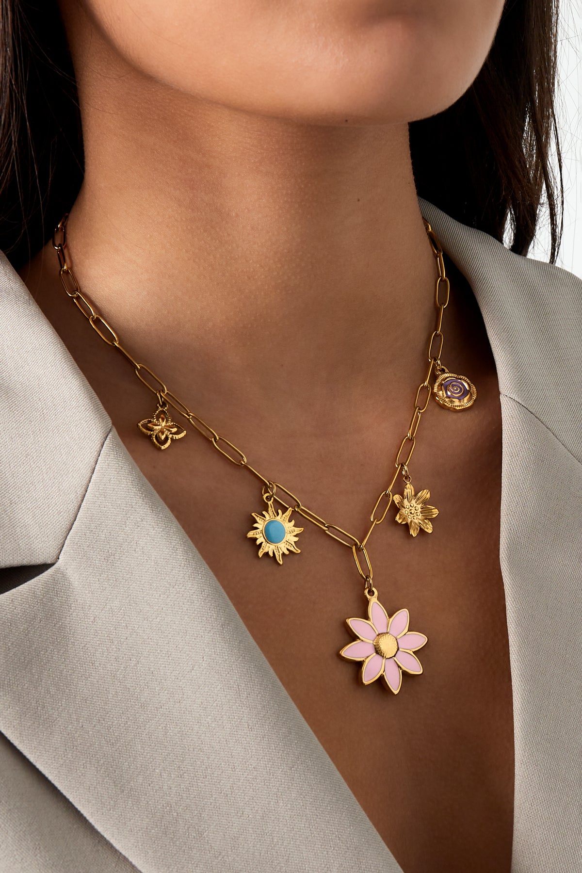collar con dijes bloom & blink