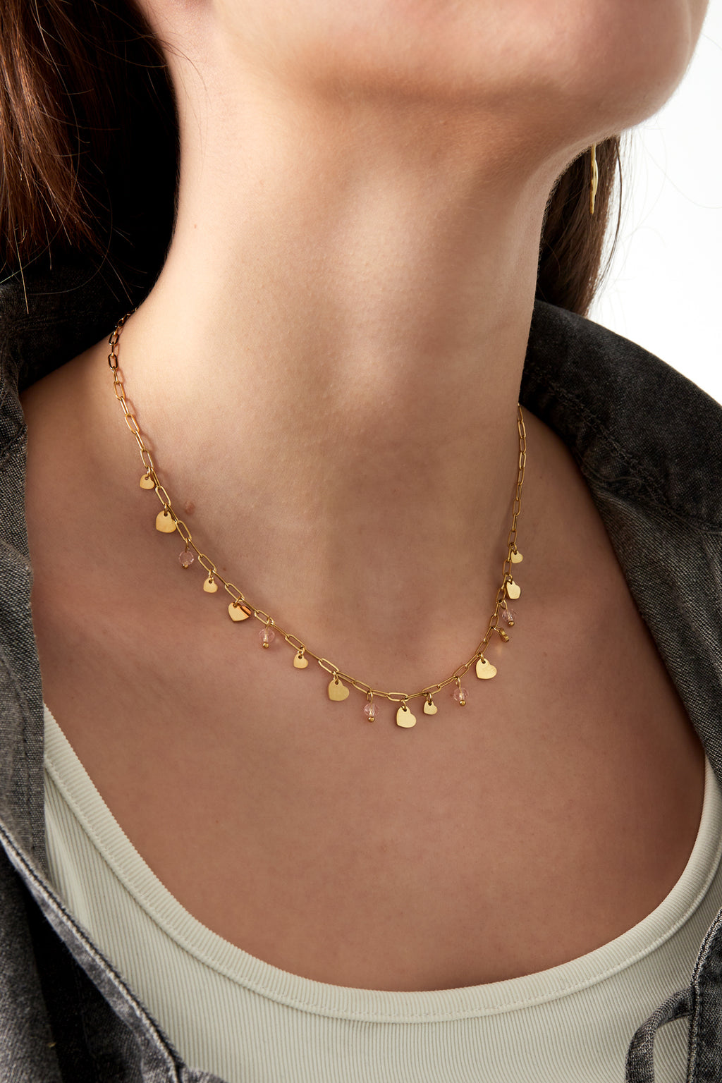 Charming Pink Heart Pendant Necklace for Everyday Wear