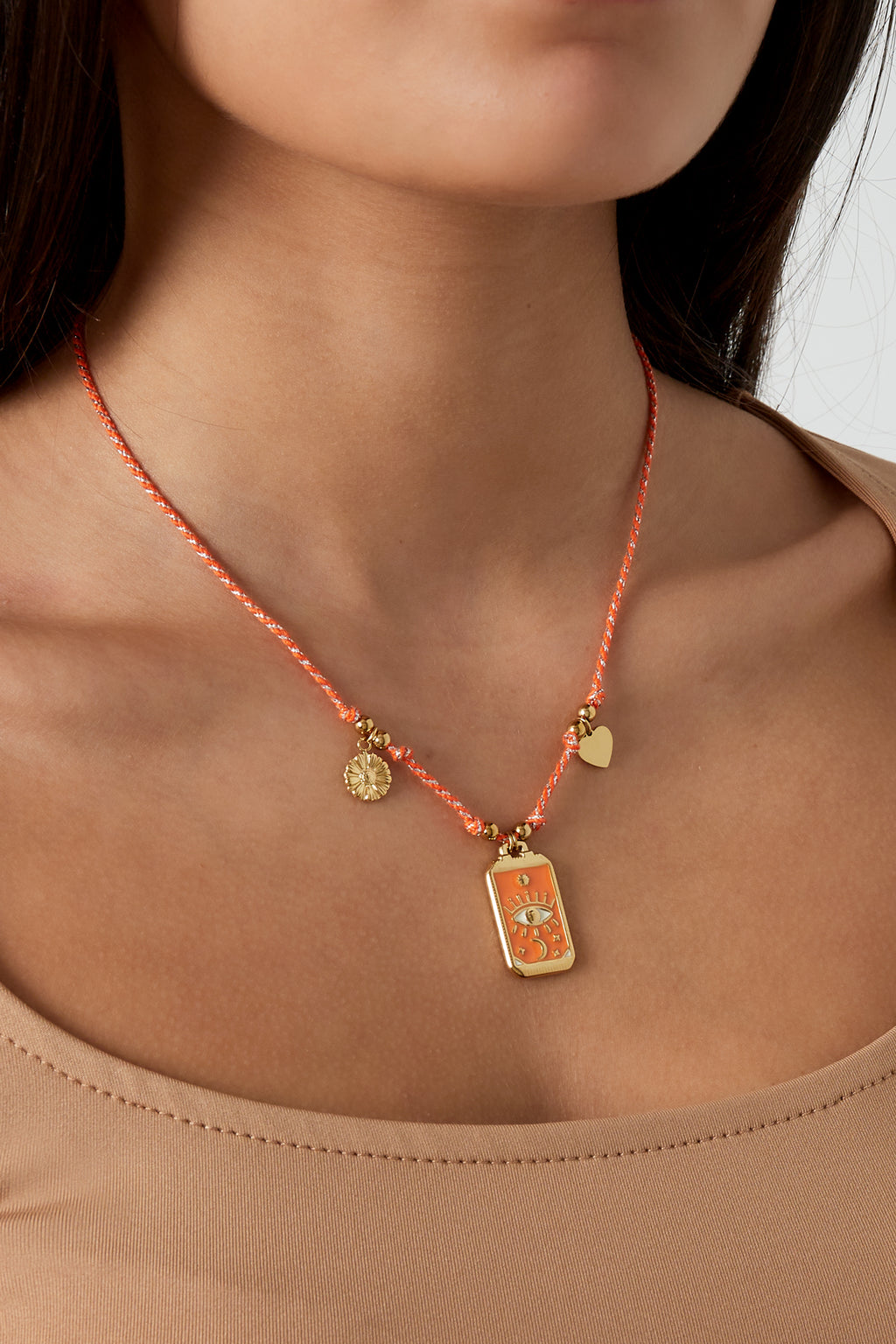 Stylish Orange Braided Necklace for Spring/Summer