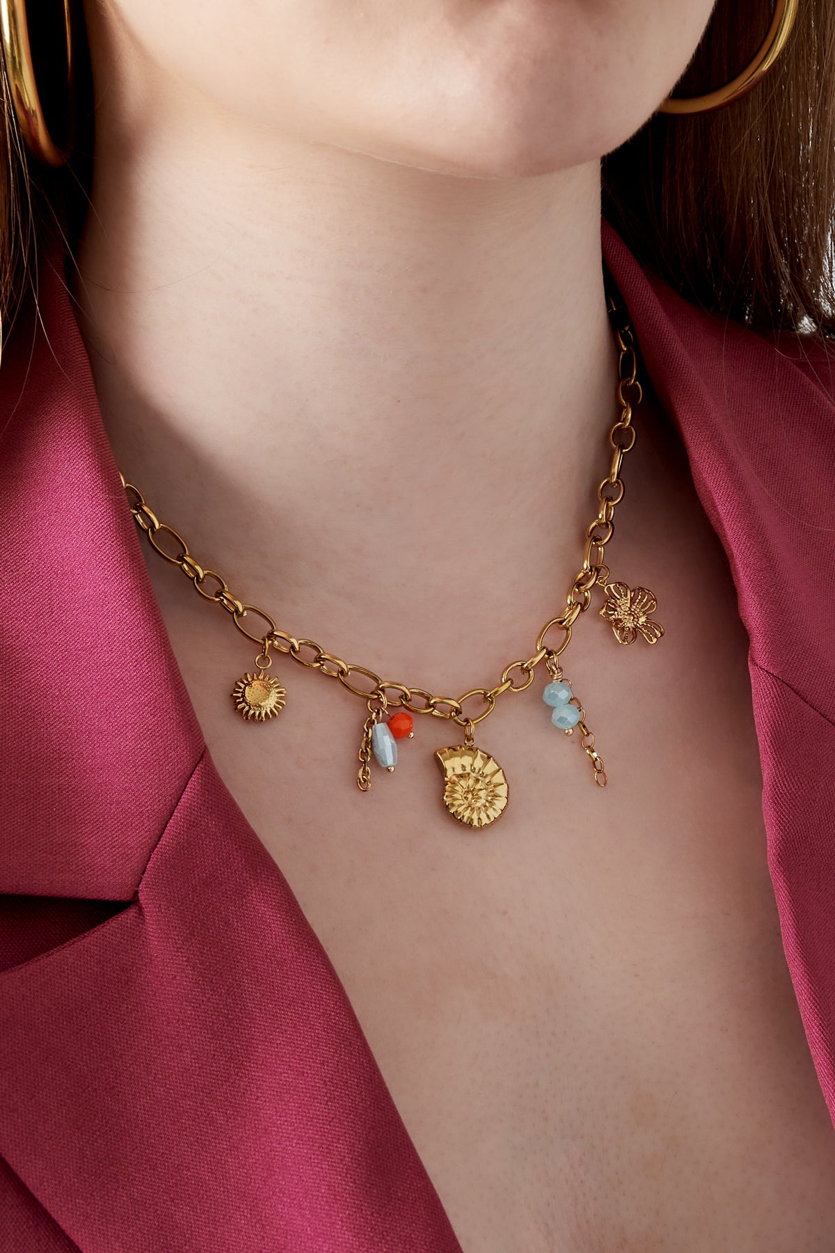 Elegant Gold Color Stainless Steel Oceanic Necklace