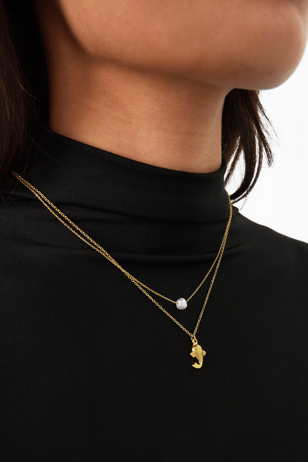 Collar de pez y perla