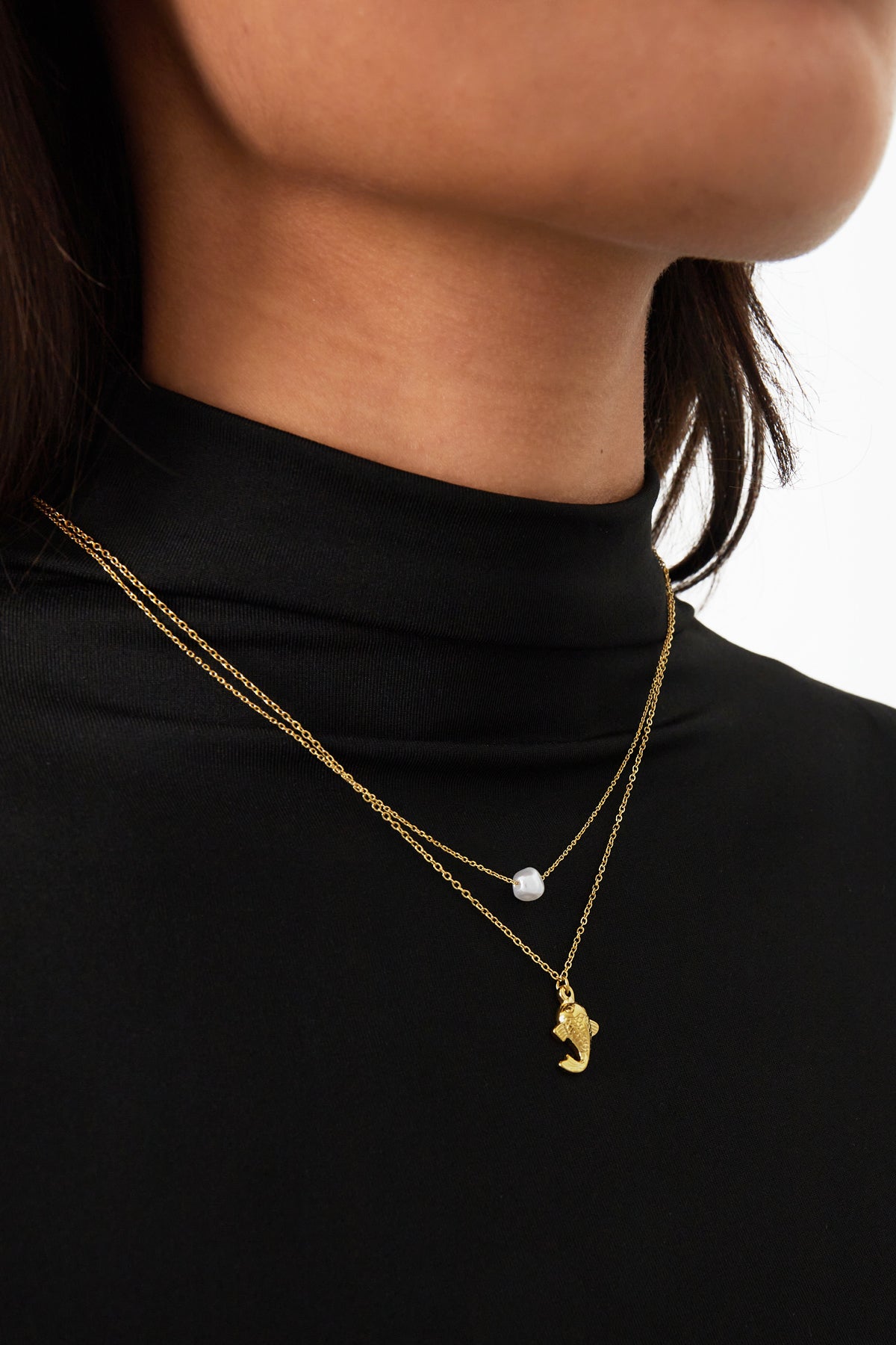 Collar de pez y perla