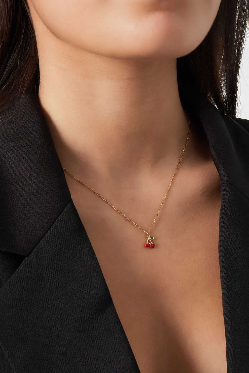 Elegant Gold Color Fruit Pendant Necklace for Spring/Summer