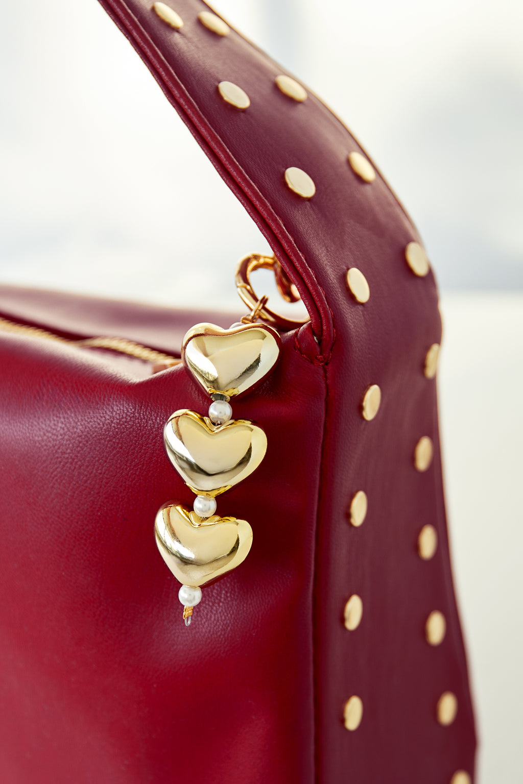 Elegant Gold Heart Bag Charm for Everyday Style