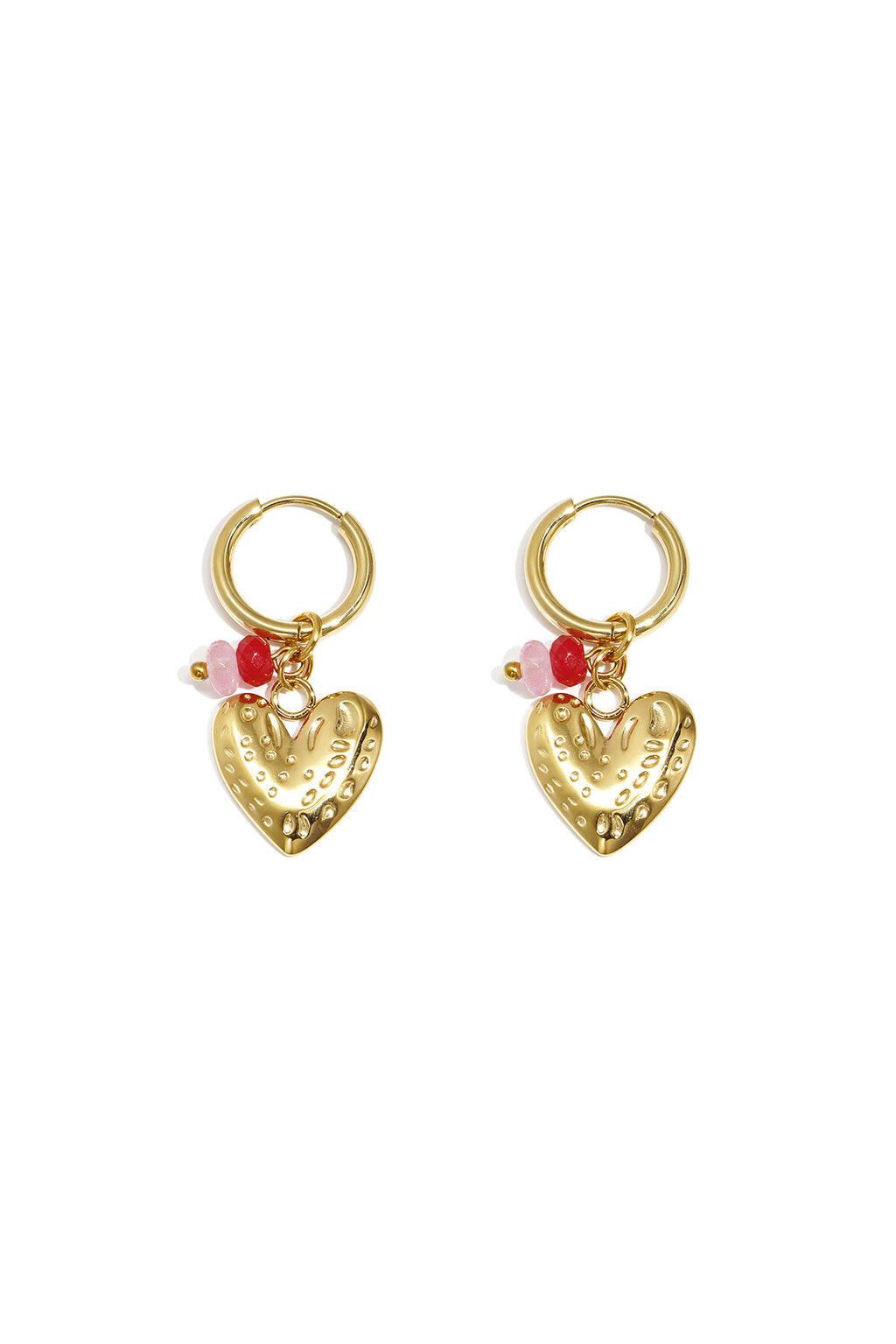 Stylish Gold Heart Drop Earrings for Women