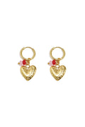Stylish Gold Heart Drop Earrings for Women