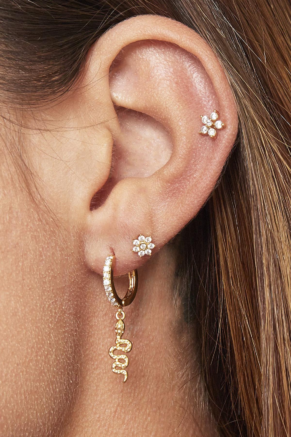 Piercing Flower Plata Cobre,Acero inoxidable
