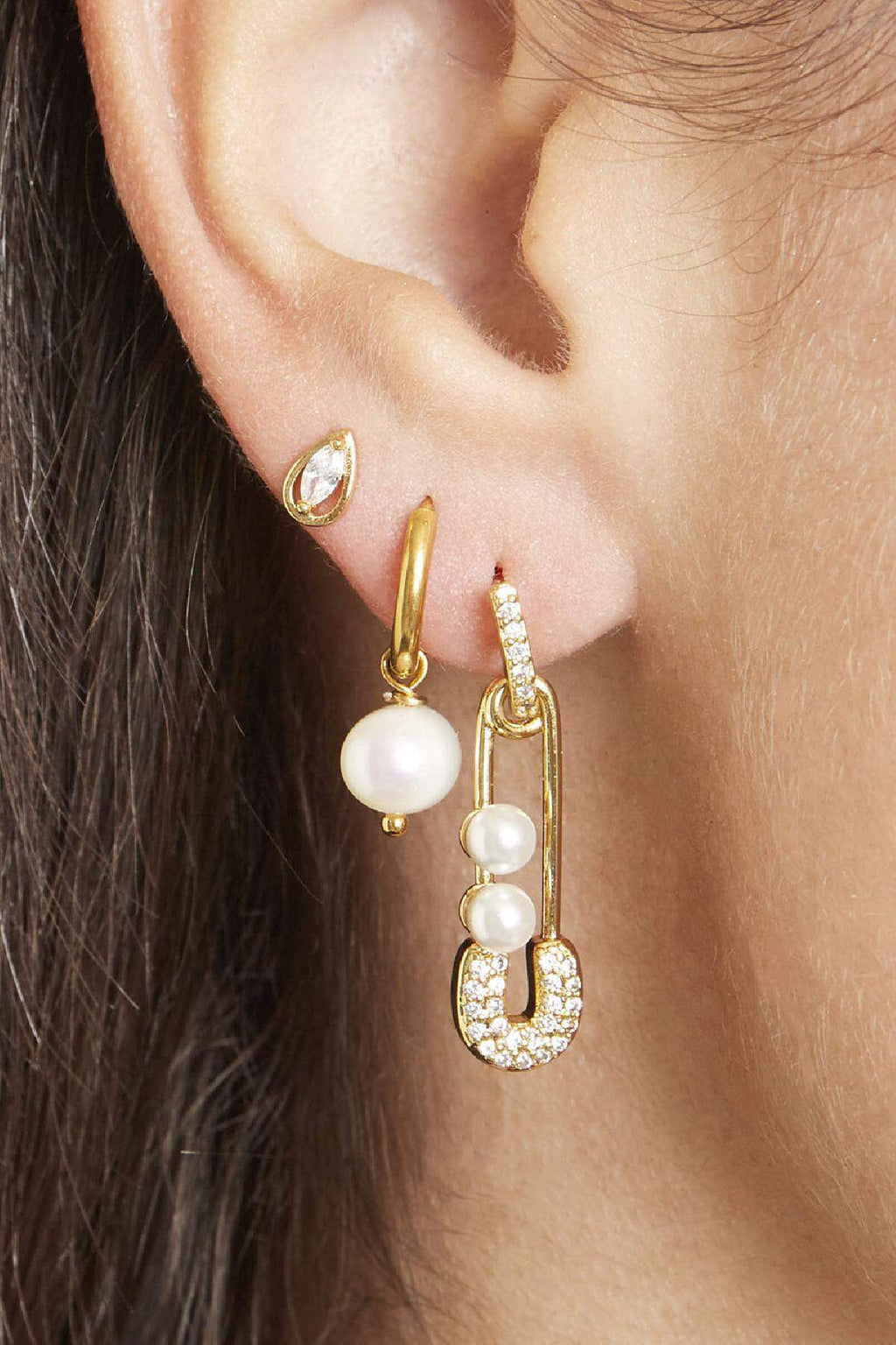 Elegant Stainless Steel Drop Earrings in Grey, Pink, and White