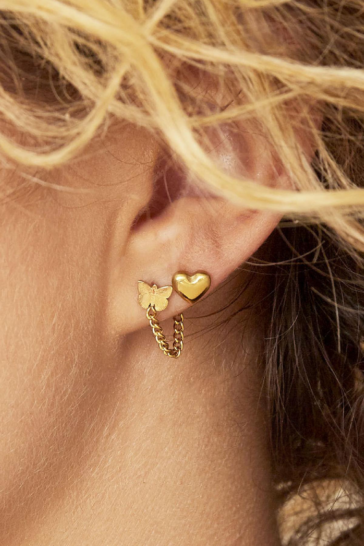 Pendientes de acero inoxidable con forma de corazón atrevido