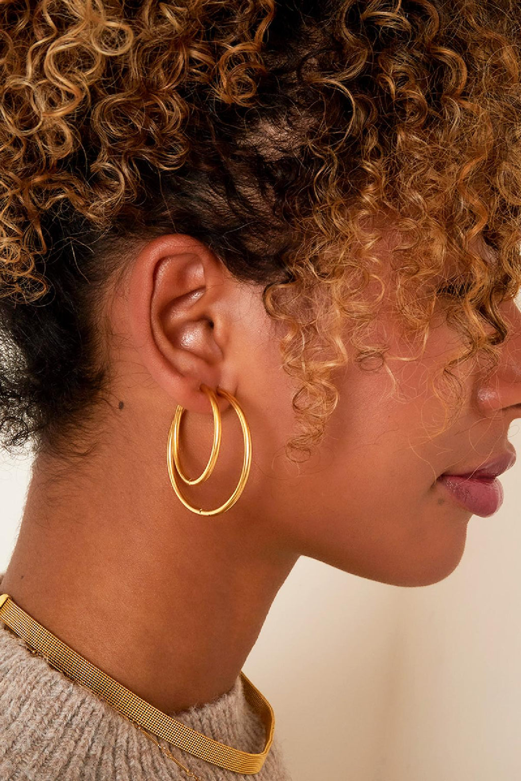 pendientes de acero inoxidable aros pequeños