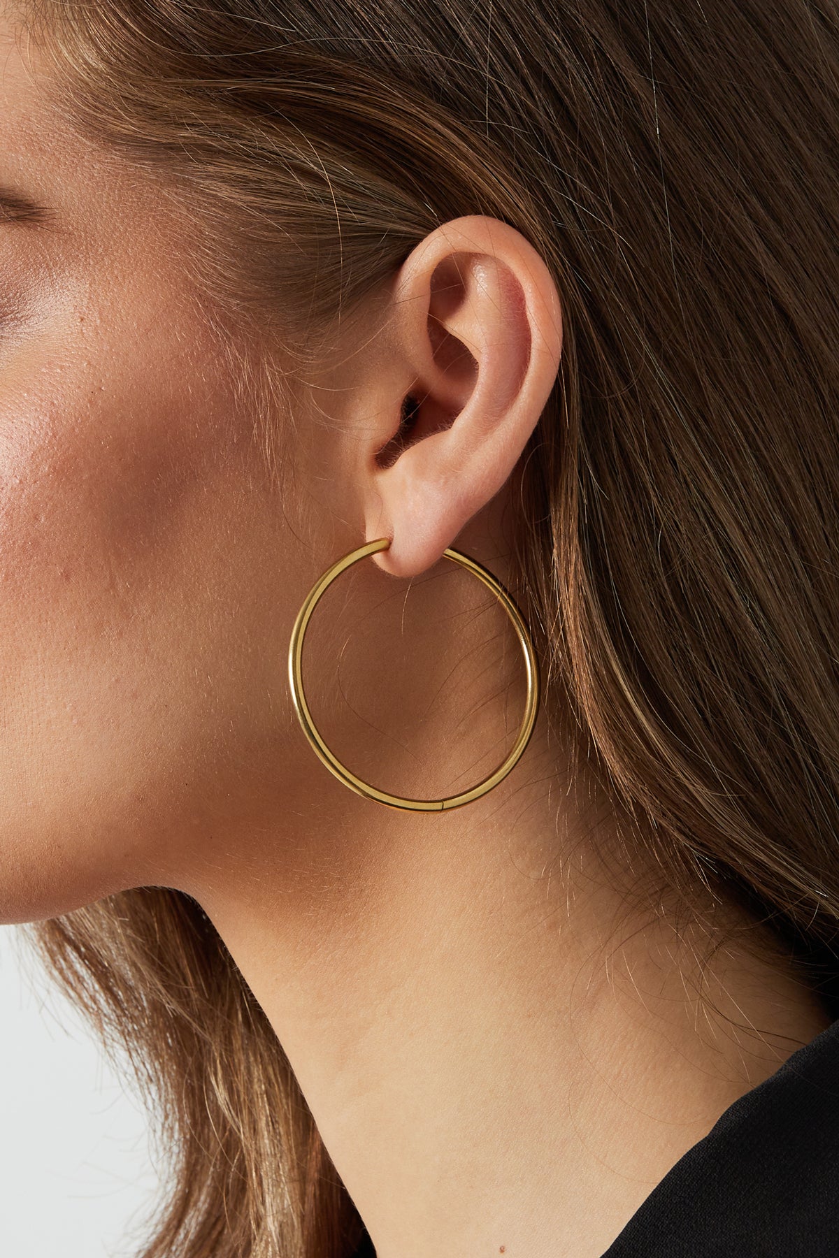 pendientes de acero inoxidable aros grandes