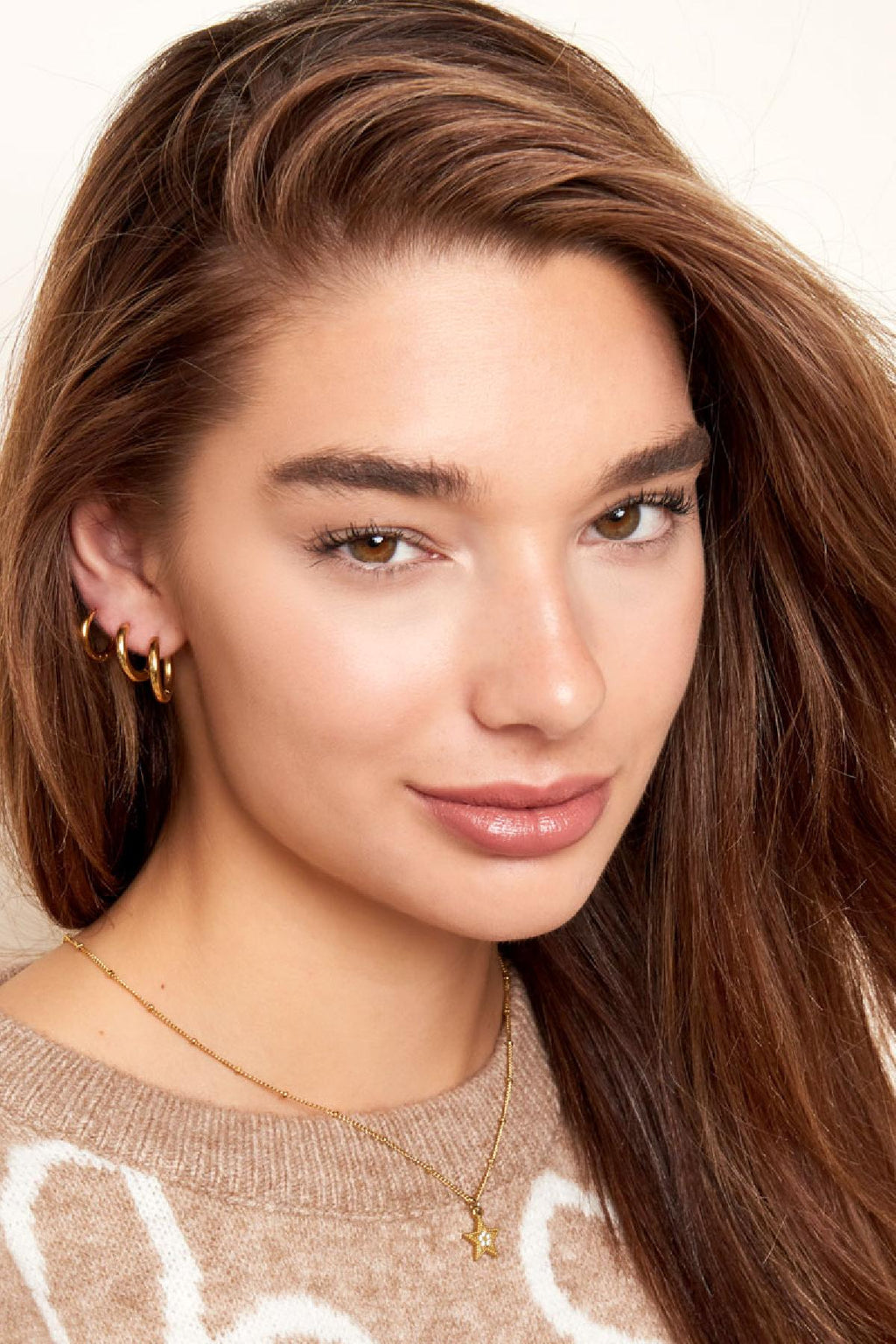 Elegant Stainless Steel Hoop Earrings - Silver & Gold