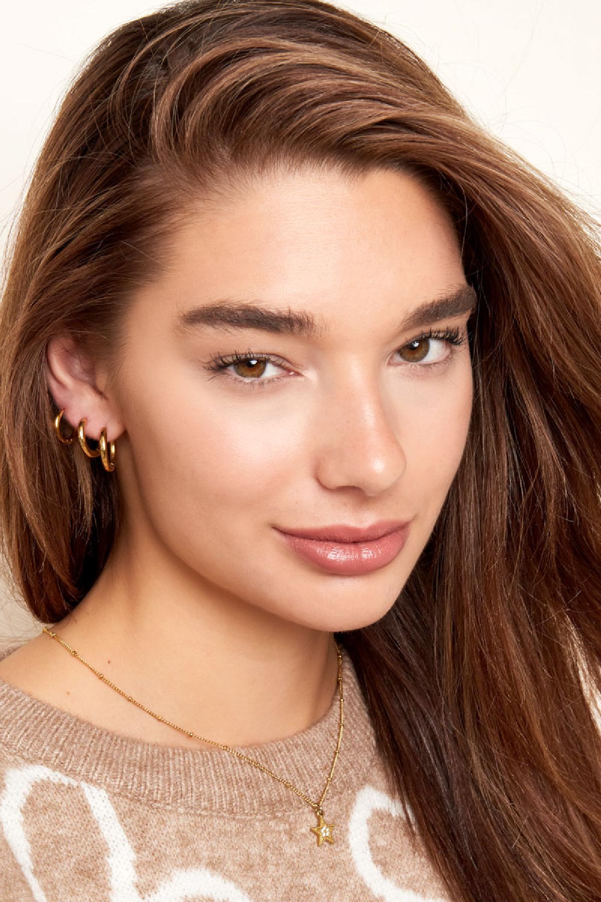 Elegant Stainless Steel Hoop Earrings - Silver & Gold