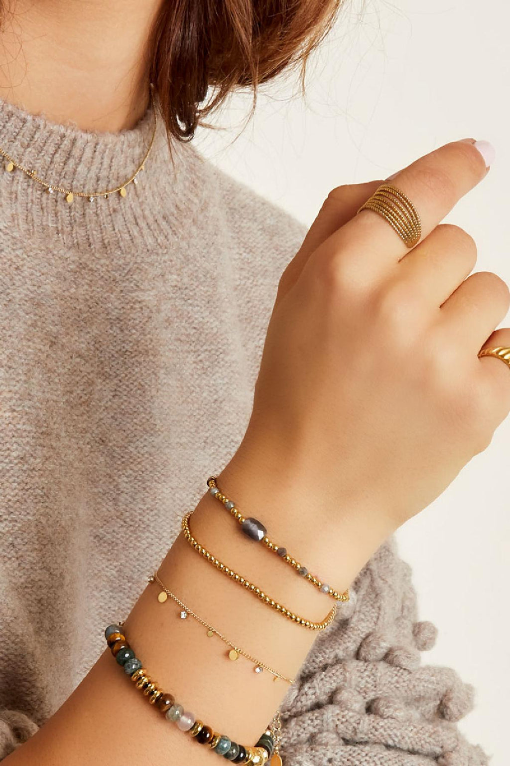 Chic Multicolor Stainless Steel Charm Bracelet