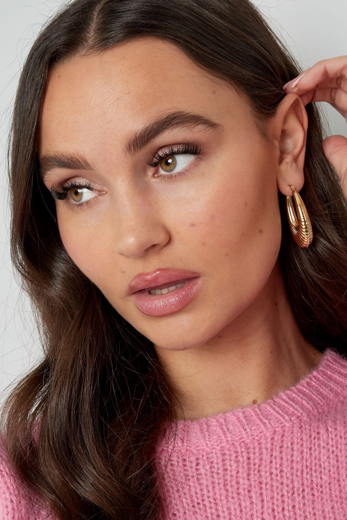 Stylish Statement Hoop Earrings in Silver & Gold