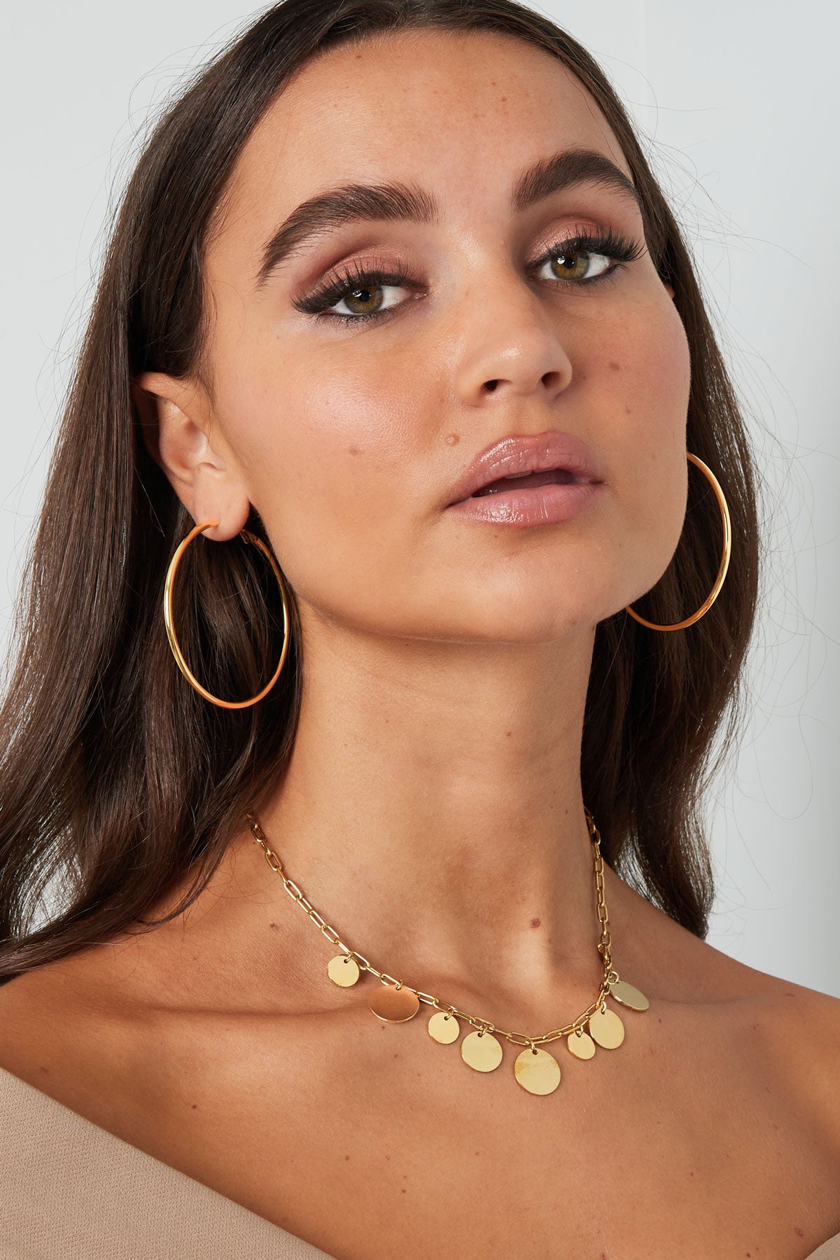 Stylish Stainless Steel Hoop Earrings - Silver & Gold