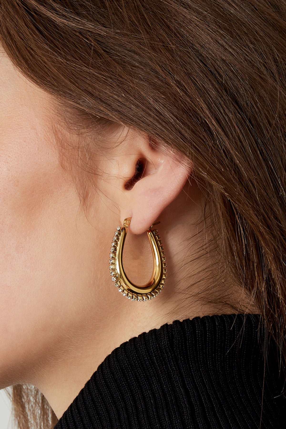 Stylish Statement Hoop Earrings in Silver & Gold