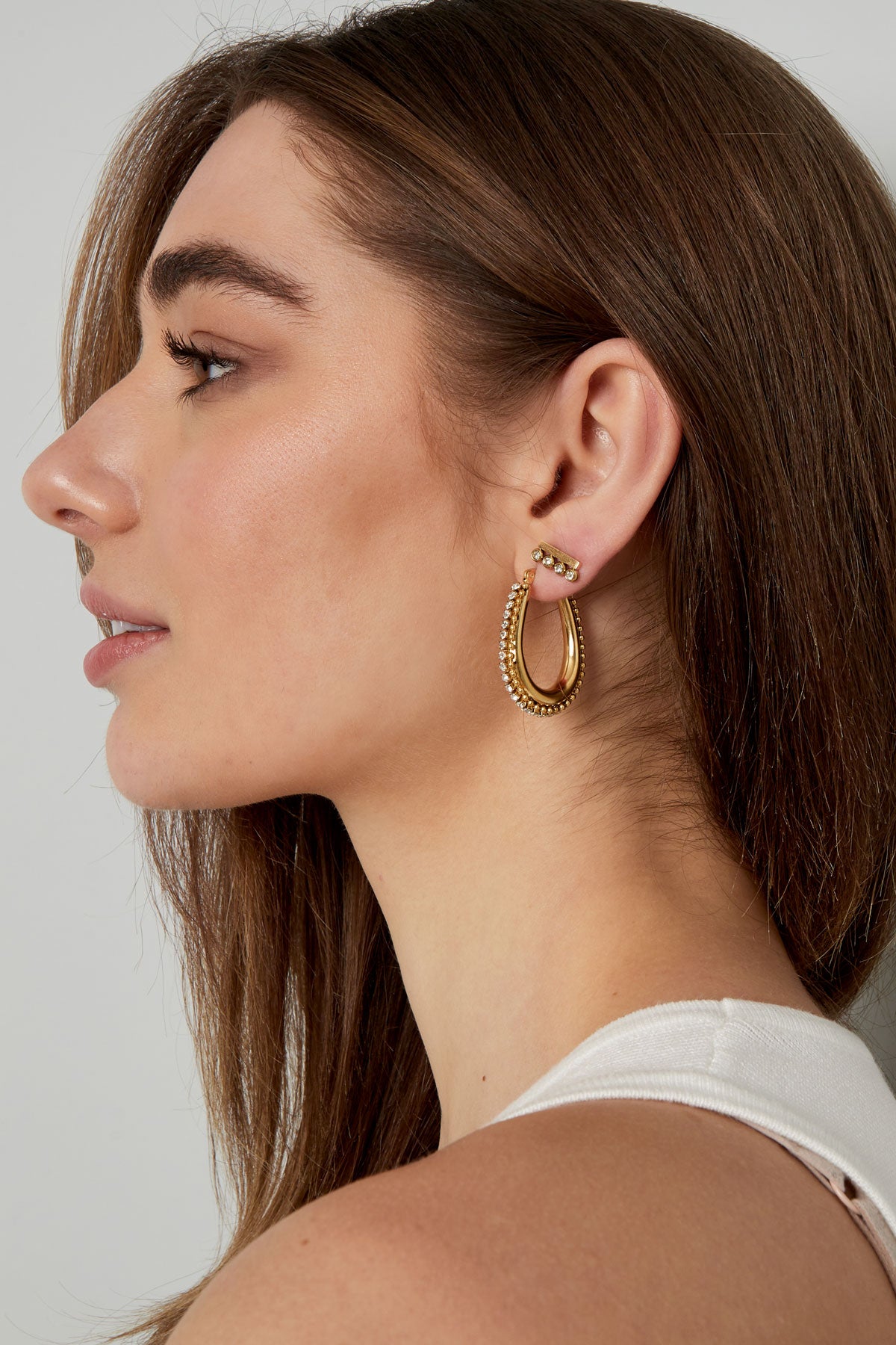 Stylish Statement Hoop Earrings in Silver and Gold
