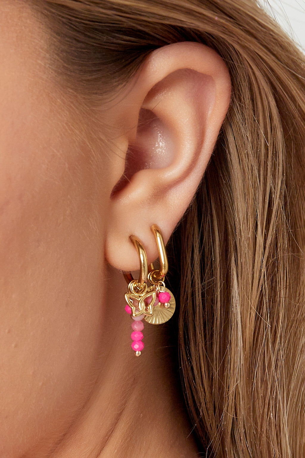 Charming Pink & Green Beaded Earrings for Spring