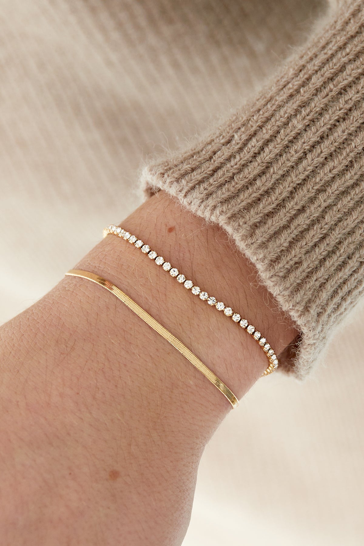 pulsera doble con diamantes