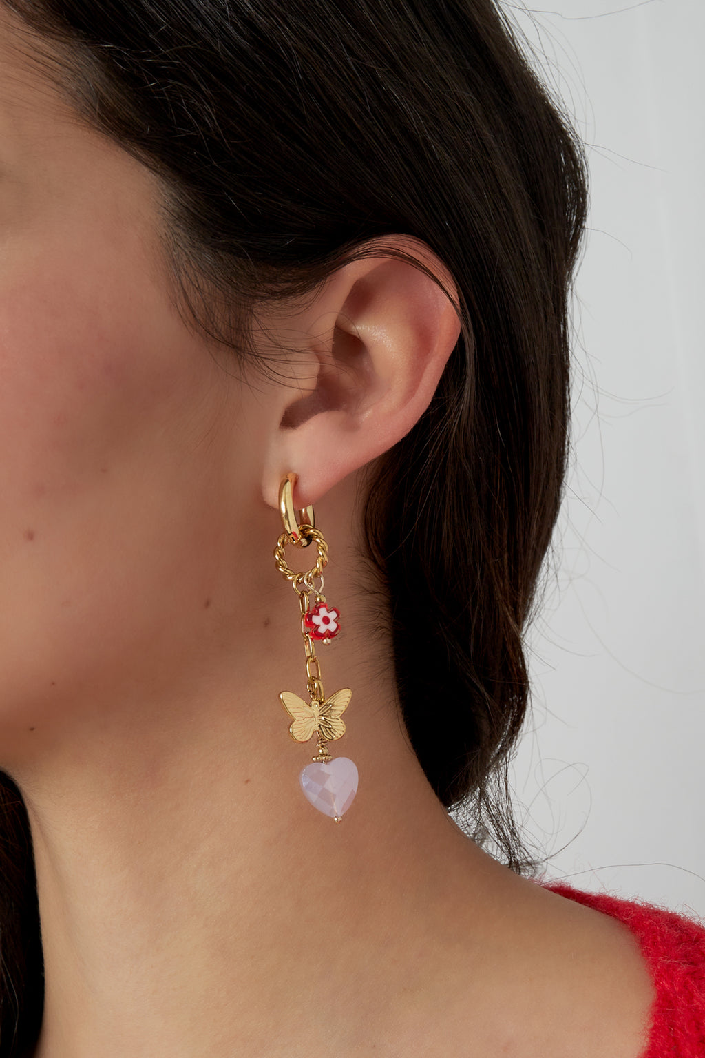 Elegant Green and Gold Drop Earrings - Statement Jewelry