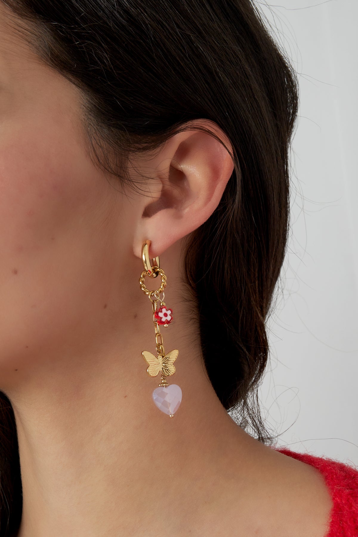 Elegant Green and Gold Drop Earrings - Statement Jewelry