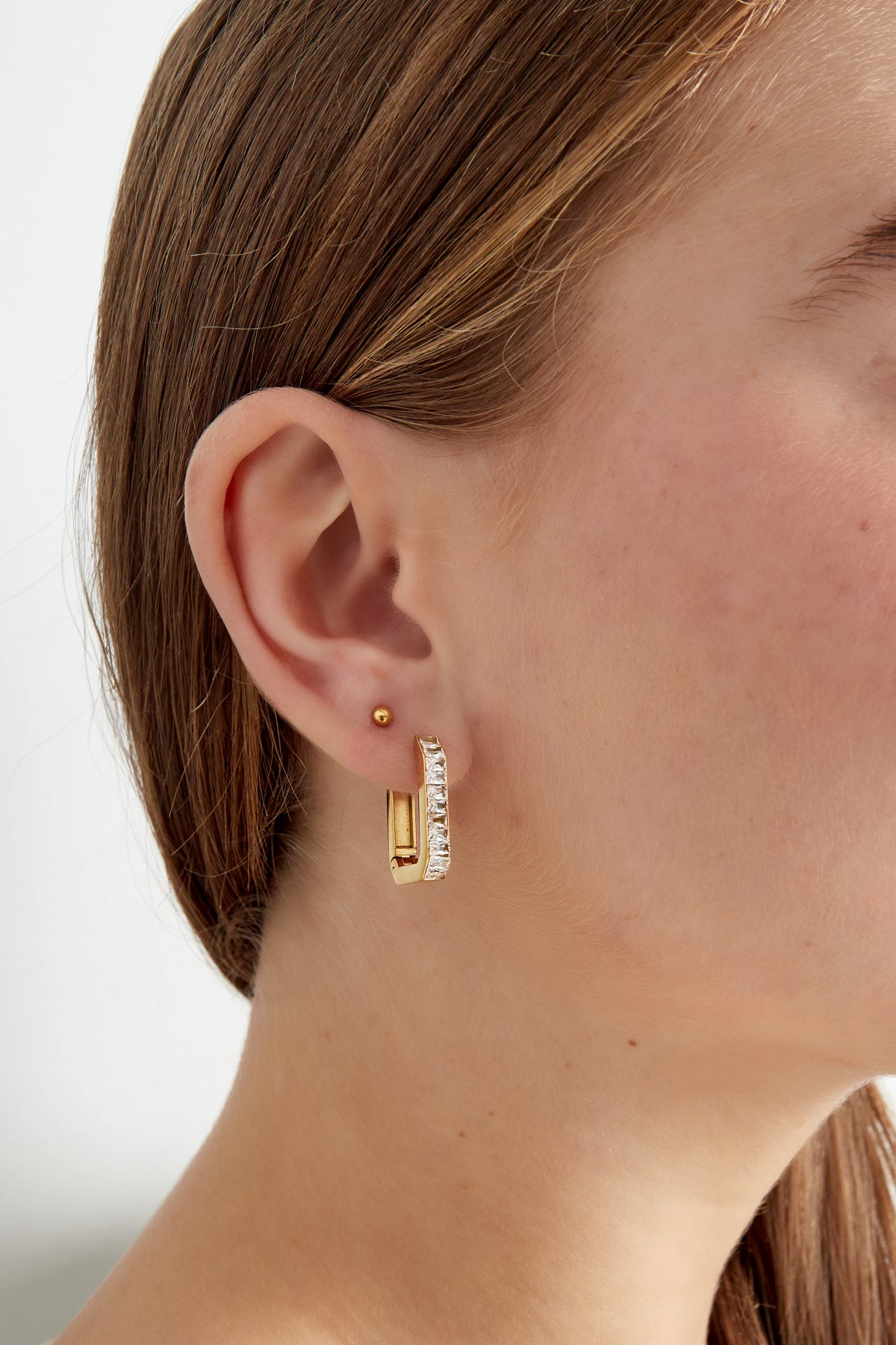 Stylish Irregular Rhinestone Hoop Earrings for Daily Wear