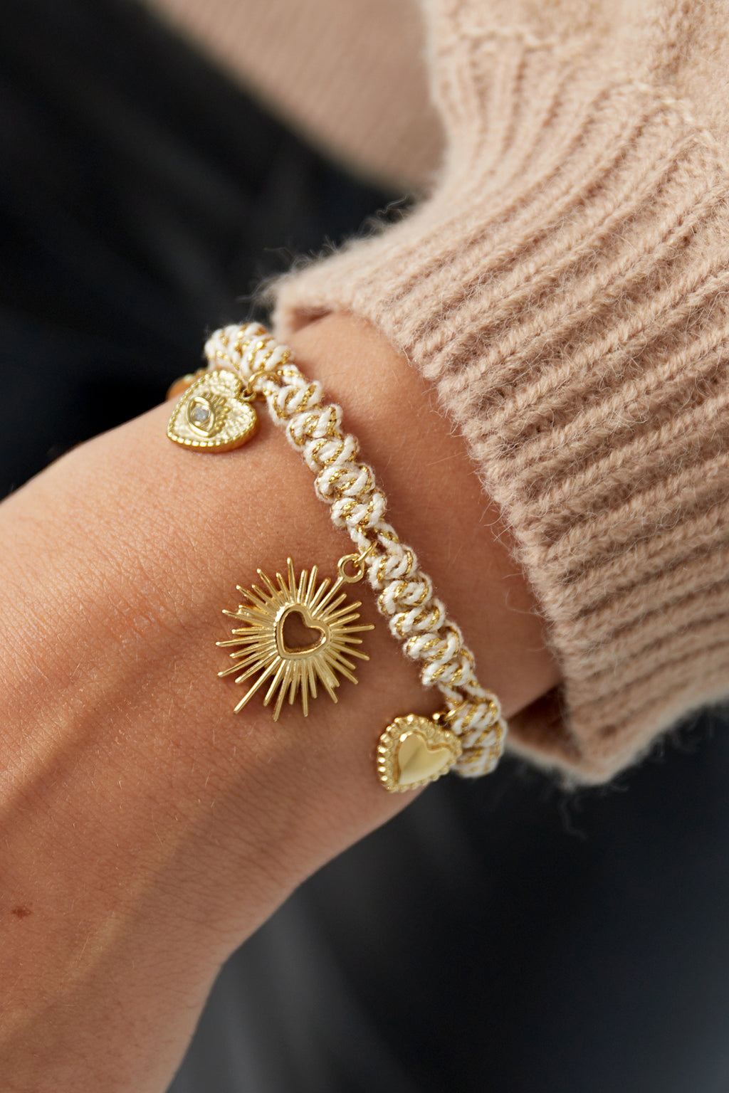 Elegant Green & Beige Braided Bracelet for All Occasions