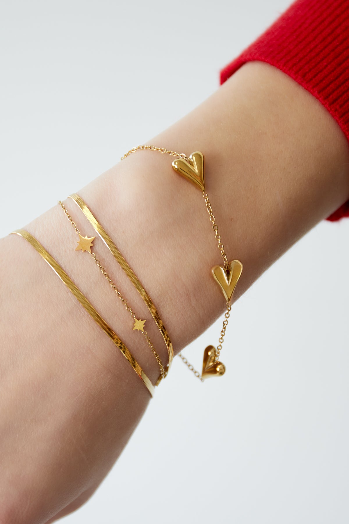 Elegant Stainless Steel Charm Bracelets, Silver & Gold