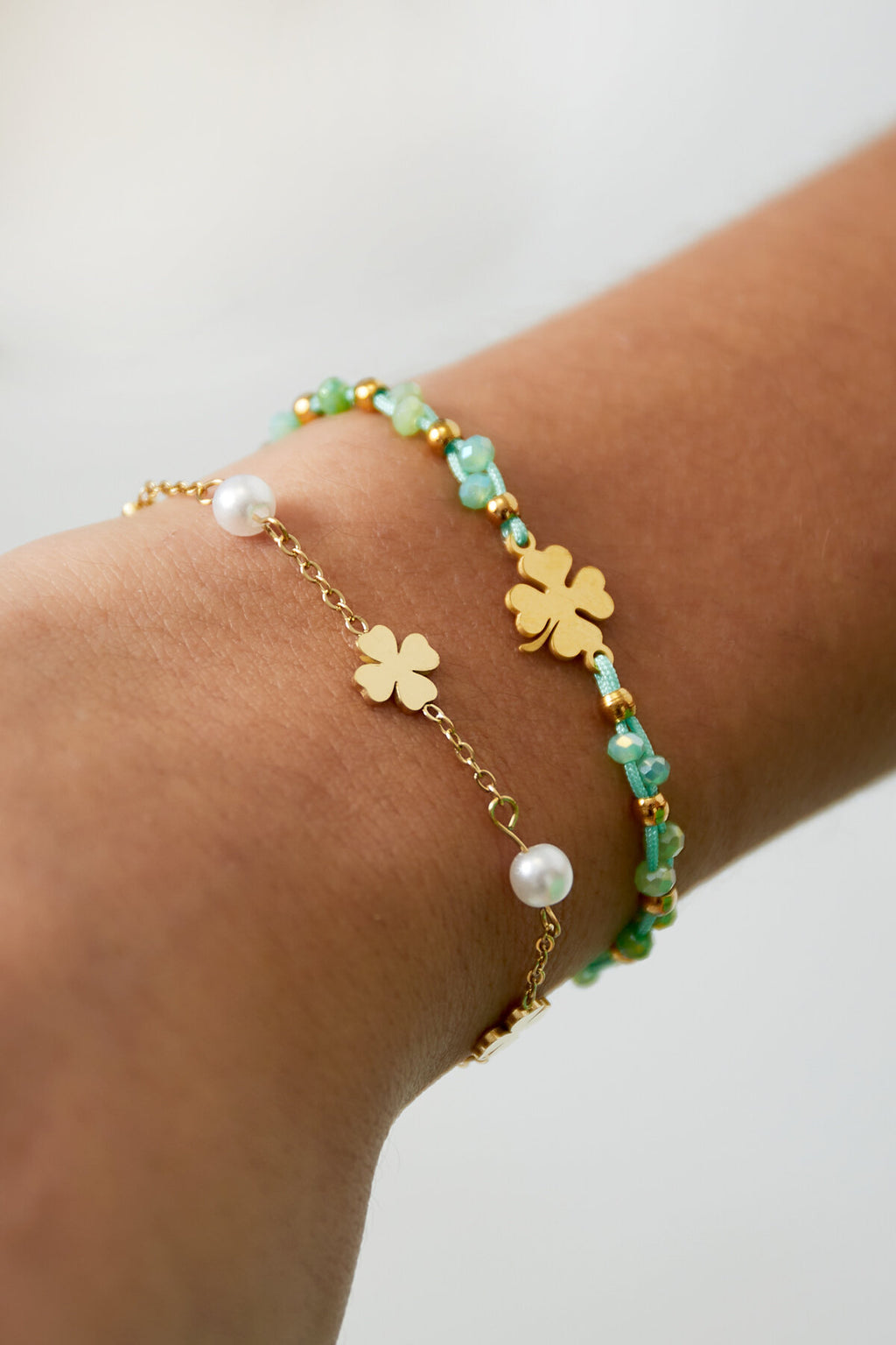 Stylish Stainless Steel Clover Charm Bracelet