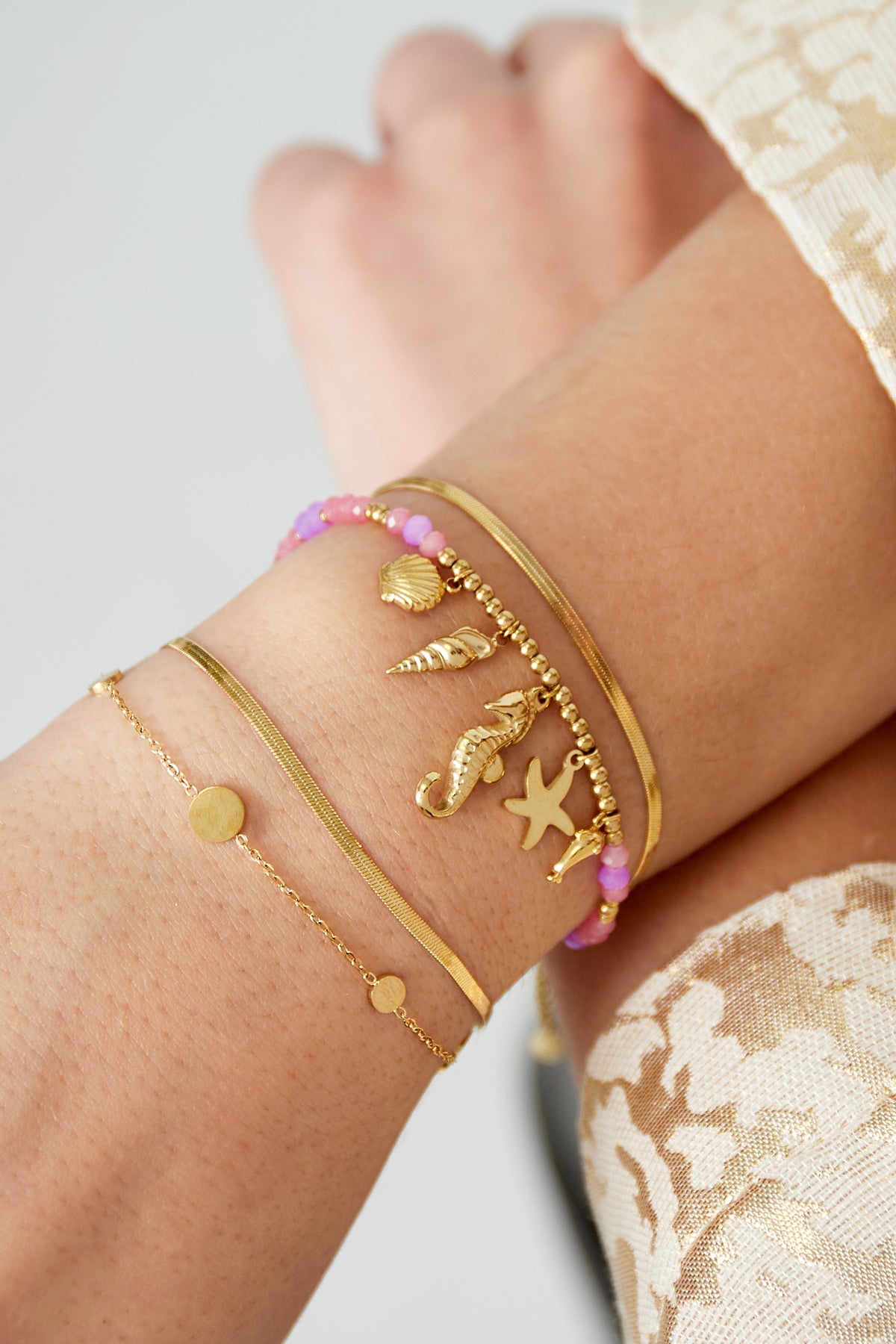 Stylish Stainless Steel Charm Bracelets - Silver & Gold