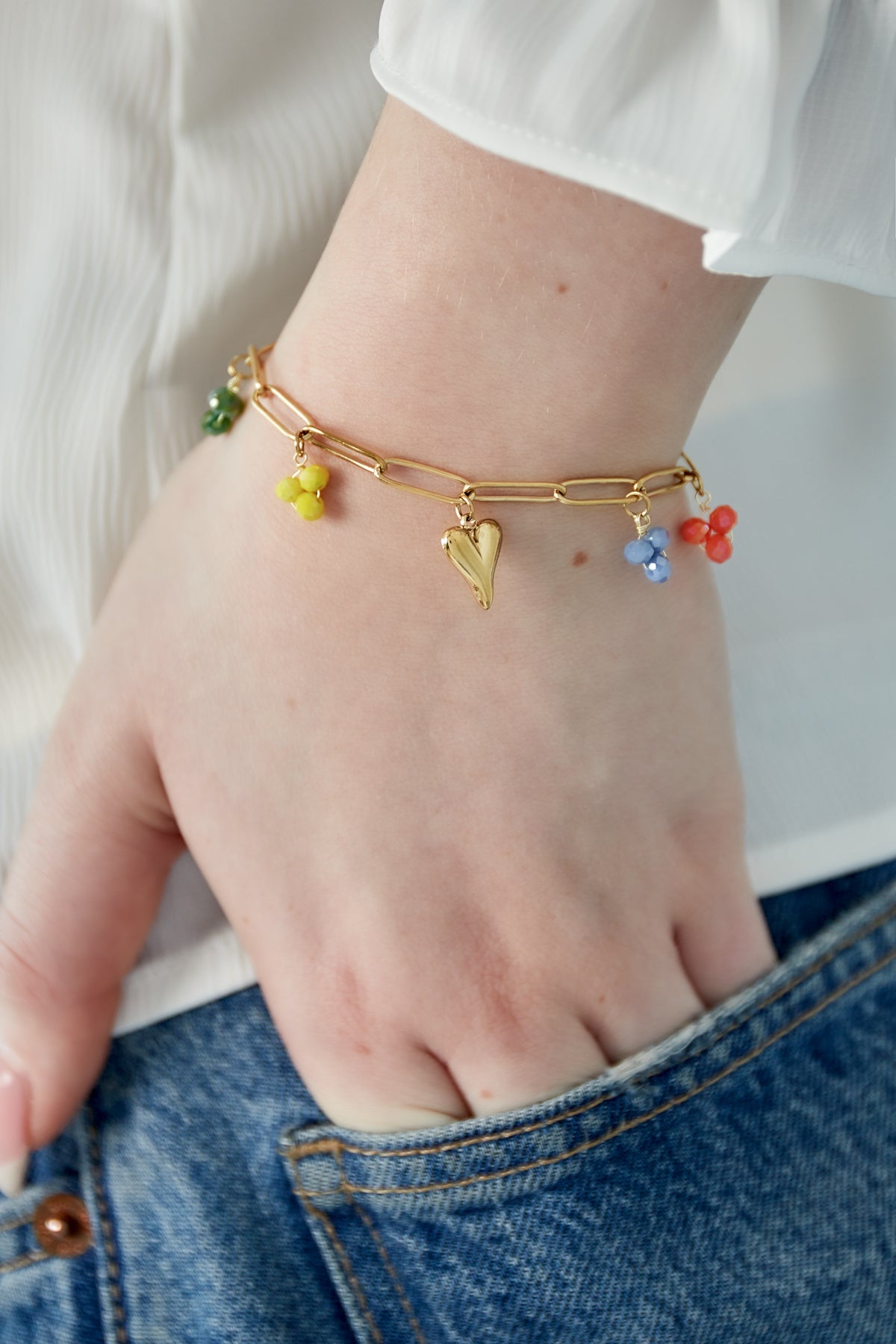 Elegant Gold-Toned Statement Charm Bracelet