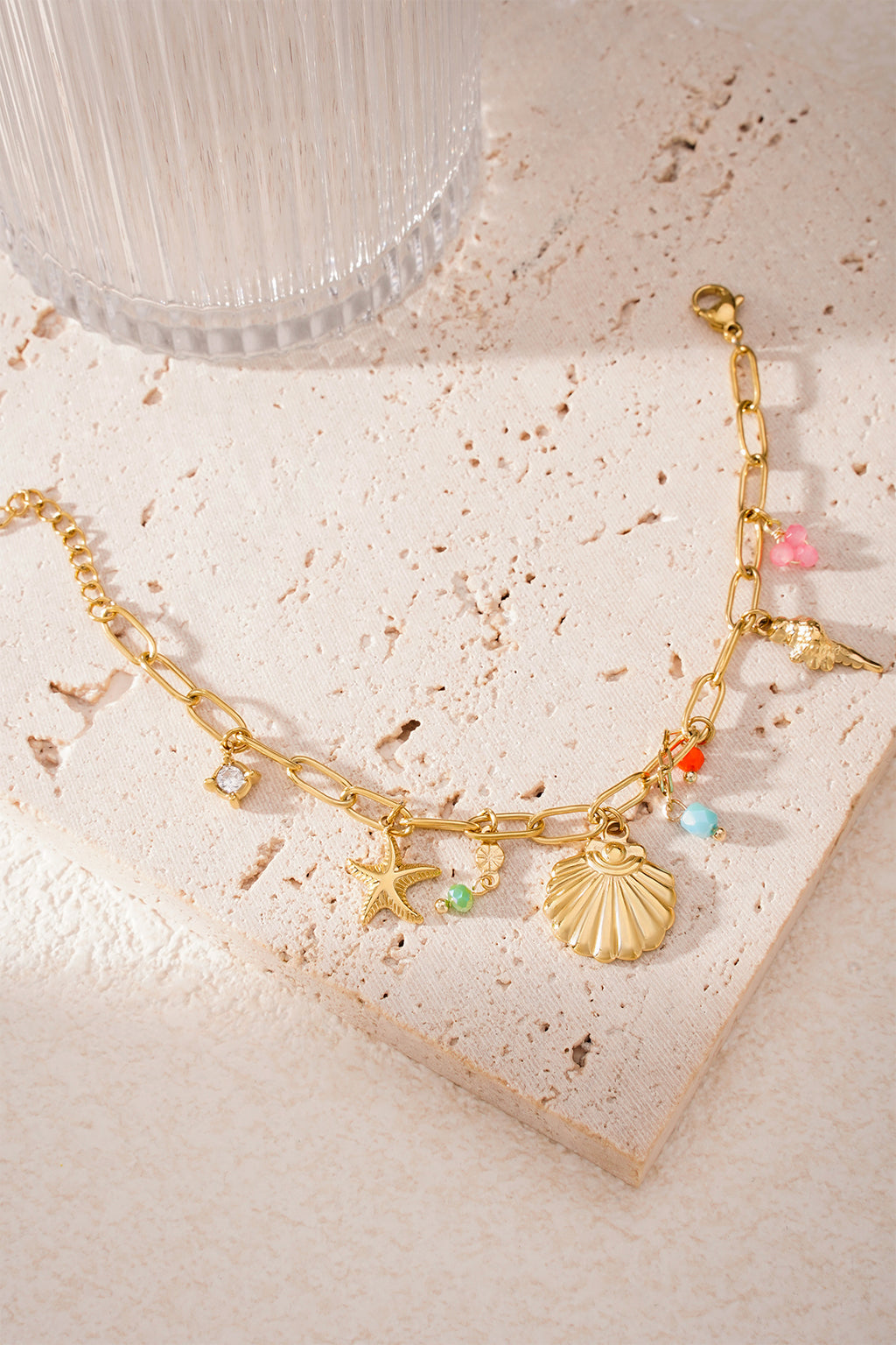 Elegant Gold-Toned Charm Bracelet for Everyday Wear