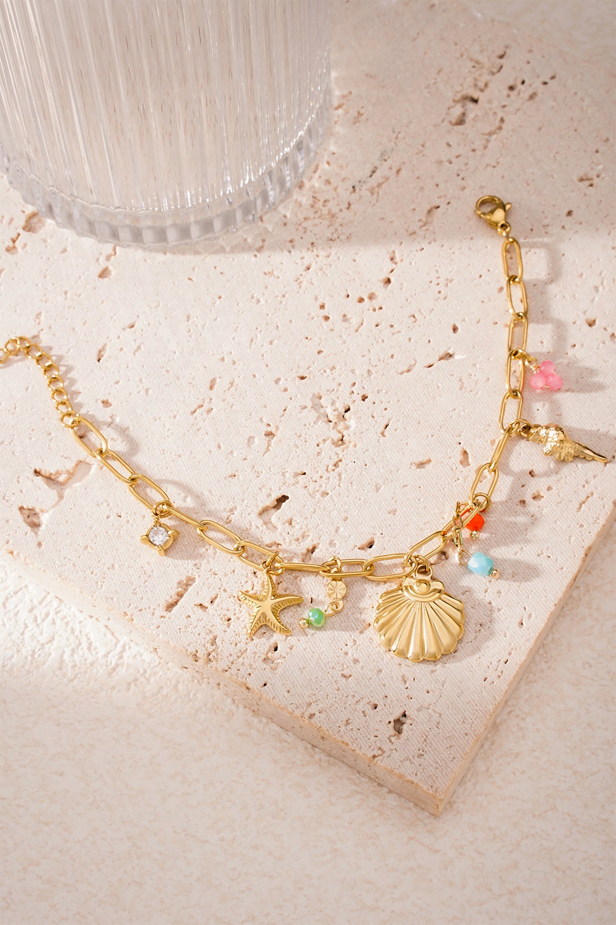 Elegant Gold-Toned Charm Bracelet for Everyday Wear