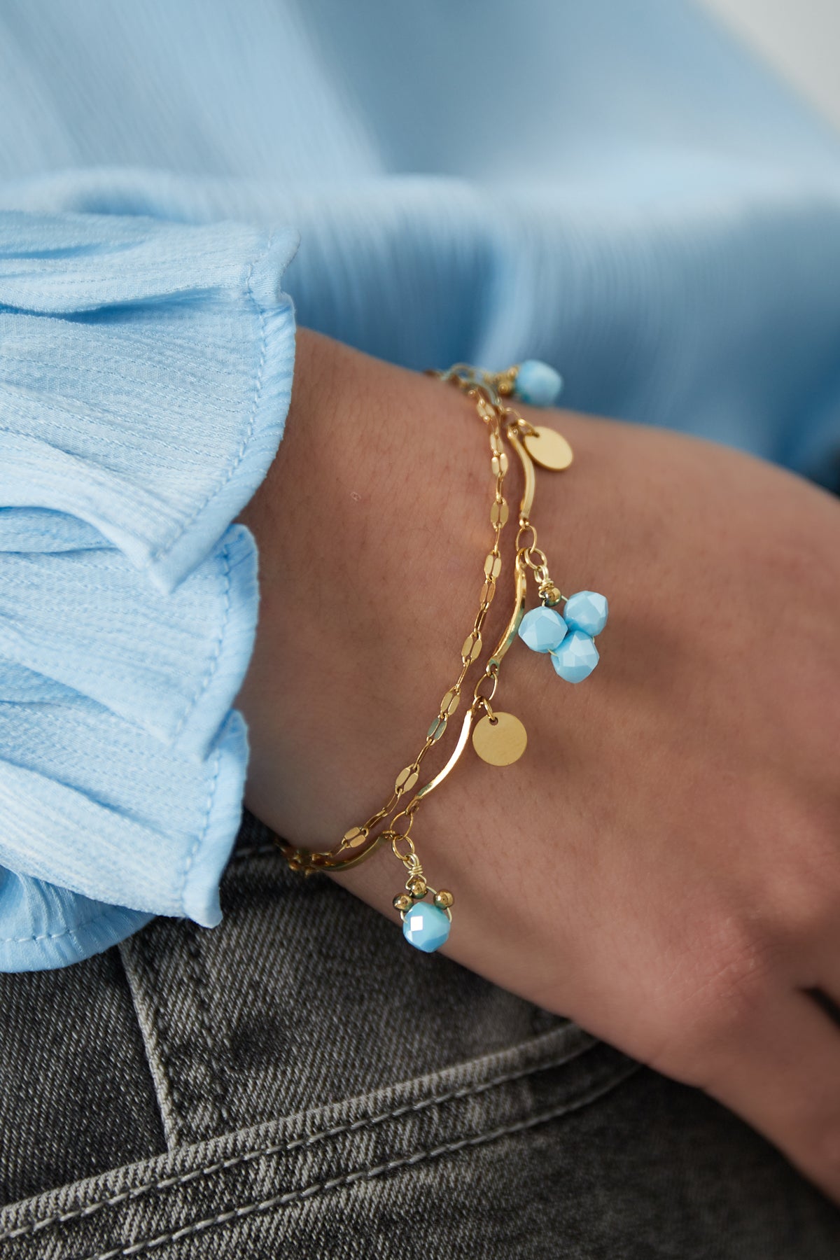 Elegant Red and Gold Charm Bracelet for Women