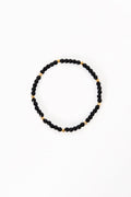 Elegant Black Beaded Bracelet - Stainless Steel Statement