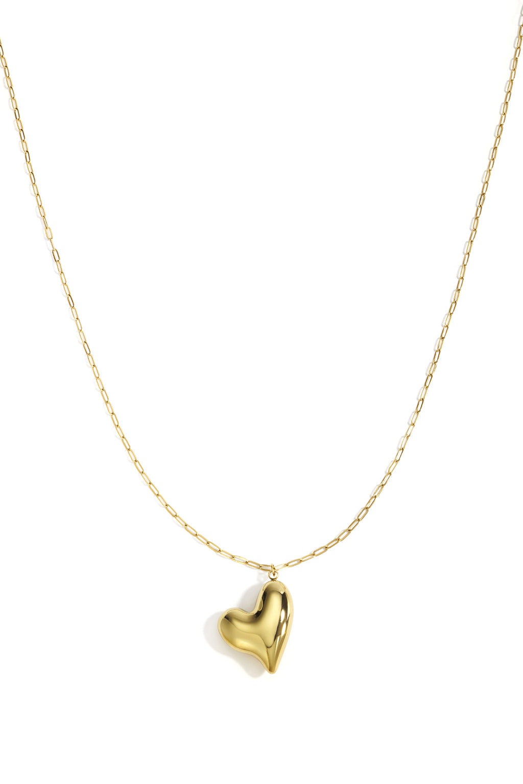 Collares largos de acero inoxidable con forma de corazón, estilo casual, diario, serie sencilla, joyería para mujer.