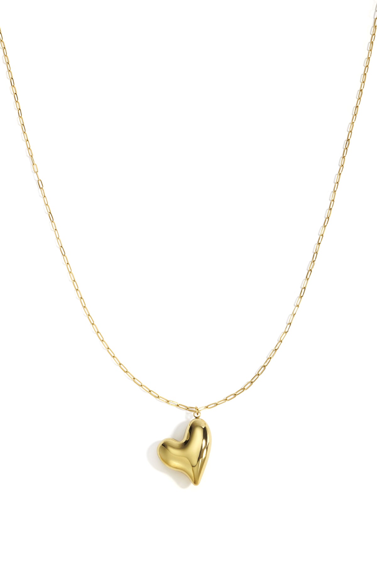 Collares largos de acero inoxidable con forma de corazón, estilo casual, diario, serie sencilla, joyería para mujer.