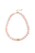 Charming Heart Beaded Necklace in Light Pink & Baby Blue