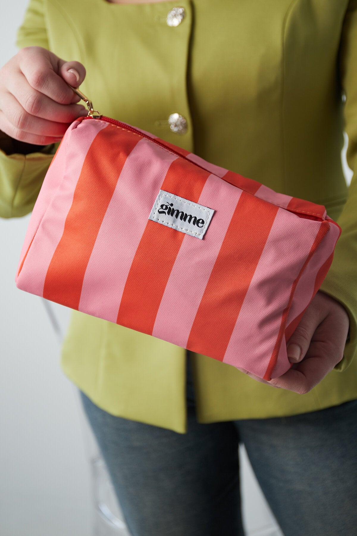 Vibrant Orange Polyester Makeup Bag for Chic Storage