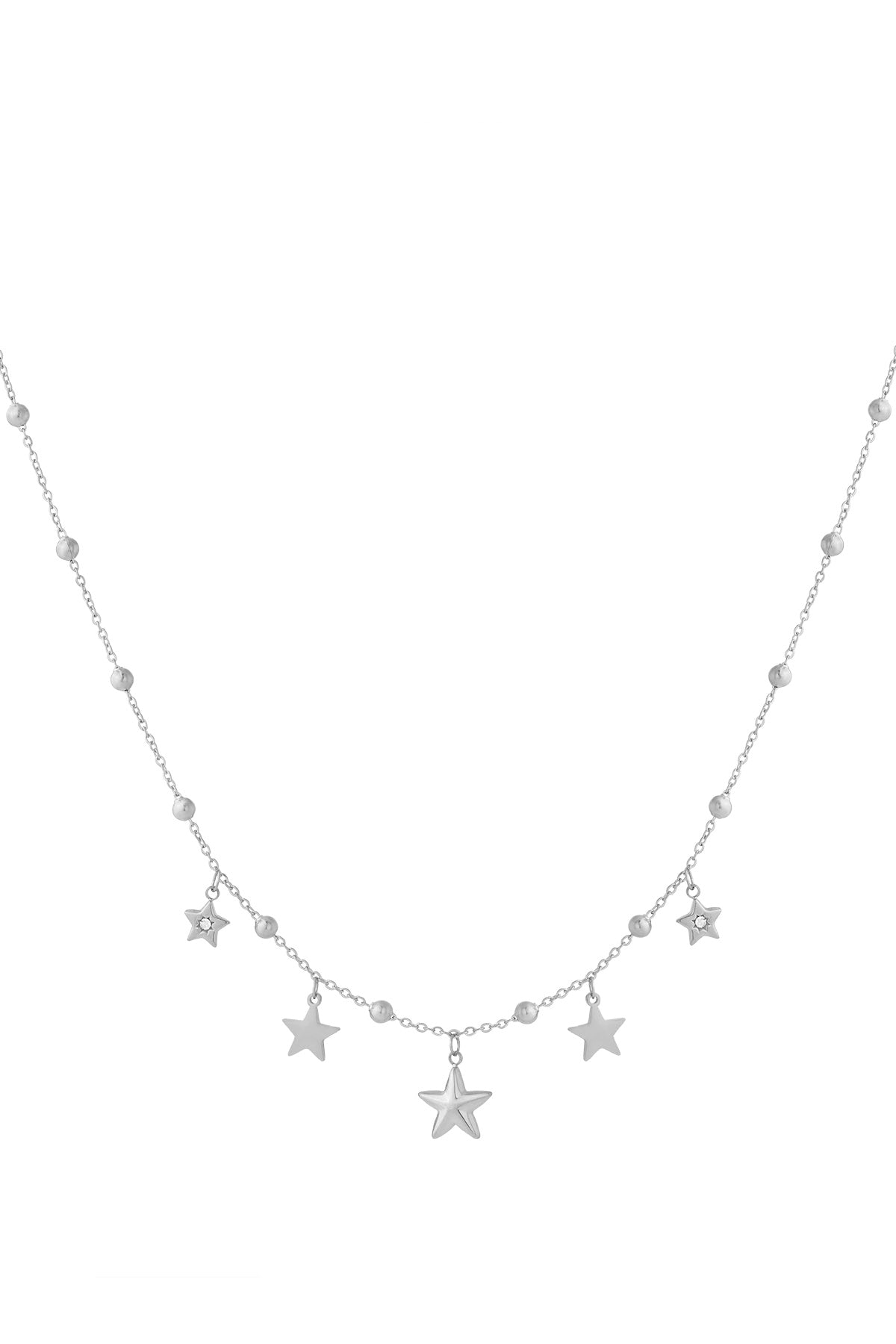 Elegant Star Rhinestone Necklace in Silver & Gold