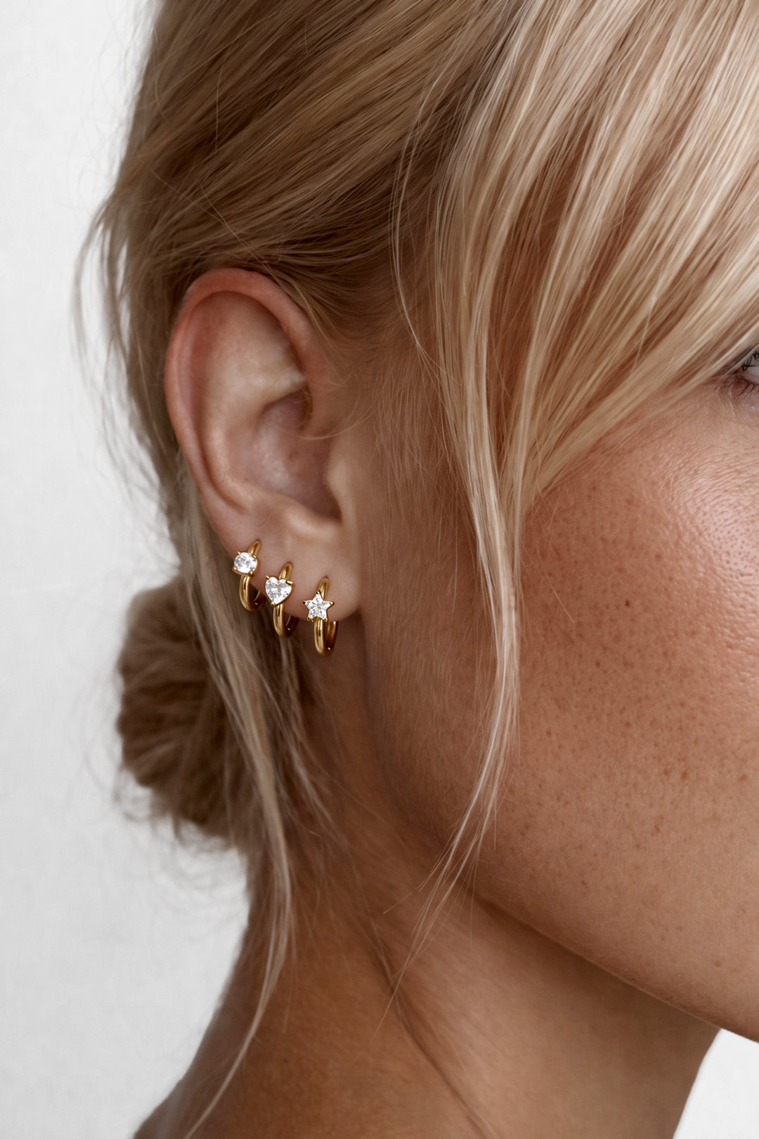 Conjunto de pendientes de acero inoxidable Circle Simple Daily Simple Series Joyería para mujer