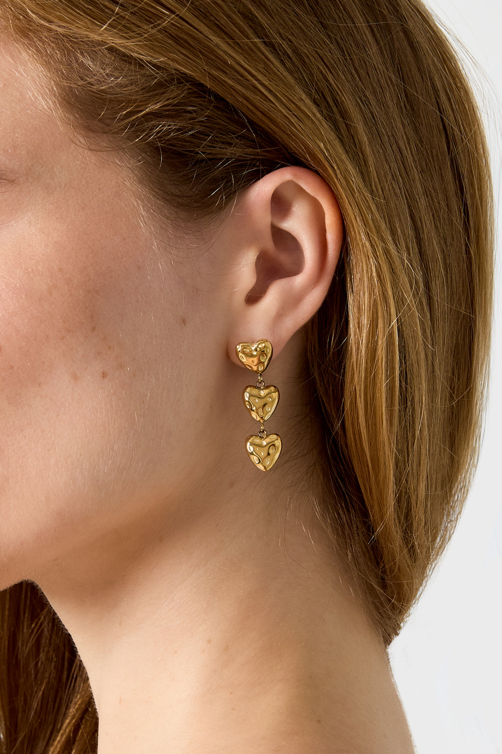 Pendientes colgantes de acero inoxidable con forma de corazón, sencillos, de la serie Daily Simple, joyería para mujer.