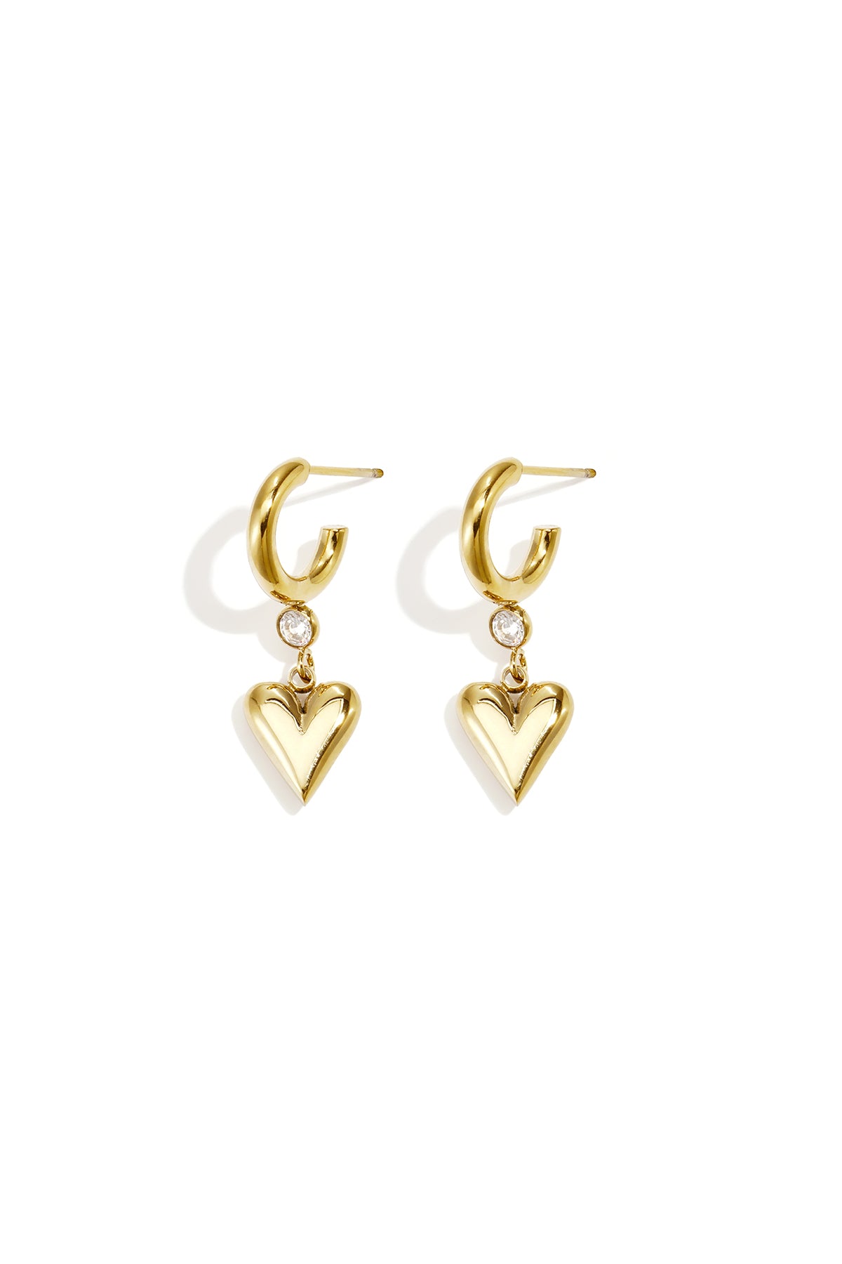 Pendientes colgantes de acero inoxidable con forma de corazón, sencillos, de la serie Daily Simple, joyería para mujer.