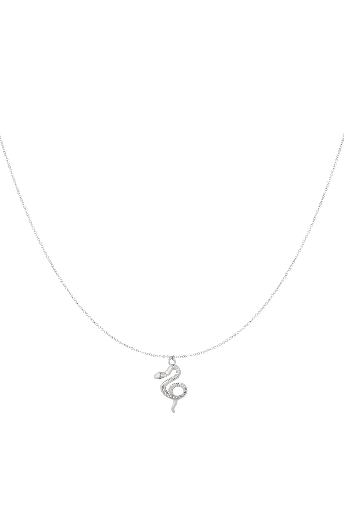 Elegant Rhinestone Snake Pendant Necklace, Silver & Gold